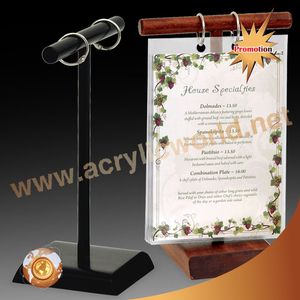 Soporte de menú con tapa, estante de señal de menú de madera - Product Image 1