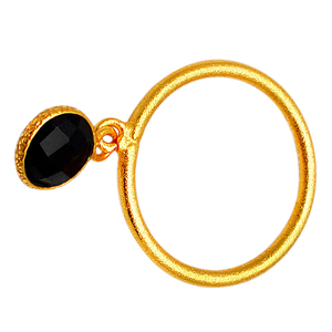Anillo de Plata de Ley 925 con piedras preciosas de ónix negro natural con anillo hecho a mano chapado en oro, joyería, anillo de moda para regalo de boda. - Product Image 3