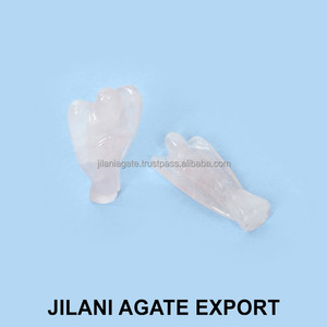 Cuarzo Rosa tallado estilo Ángel de la mejor calidad, piedra semipreciosa hecha a mano, piedra preciosa curativa energética, Ágata Natural Feng Shui - Product Image 2