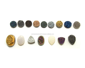 Beau connecteur de lunette Druzy enduit de titane multicolore fait à la main de qualité AAA Pierres précieuses naturelles - Product Image 2