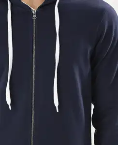 Sudadera con capucha de algodón con cremallera bidireccional para hombre, chaqueta con agujeros para el pulgar