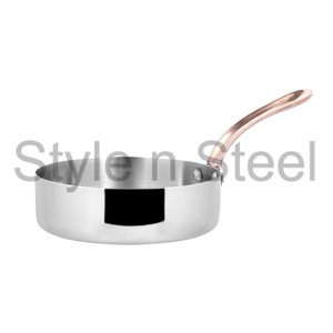 สแตนเลสขนาดใหญ่โรงแรมร้านอาหารมินิกระทะทอดเครื่องครัวแพนเค้กกระทะขนาดเล็กที่ให้บริการกระทะทอดที่มีมือจับทองเหลือง - Product Image 3