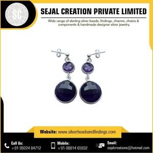 Boucle d'oreille en argent sterling 925 avec pierres précieuses pour cadeau de mariage-Prix d'usine - Product Image 2