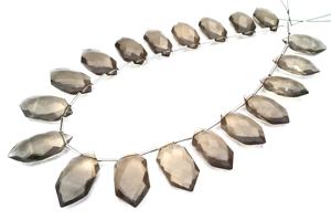 Pierre précieuse de fluorite brune naturelle, forme hexagonale facettée, perles briolette de haute qualité pour la fabrication de bijoux - Product Image 5