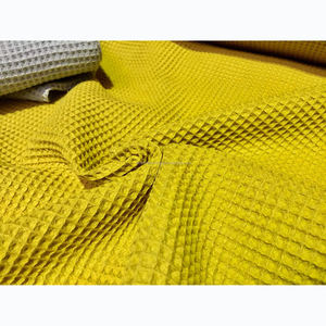 Tissu en coton tissé gris gaufré teint, vente en gros, pour couverture, tissage en nid d'abeille, tissu de bonne qualité - Product Image 3