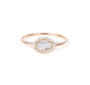 Sliceแหวนเพชร14Kสีเหลืองทองหมั้นแหวนขายส่งเครื่องประดับ - Product Image 1