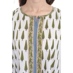 Bhopali-Vestido largo informal de verano con estampado de bloque para mujer, Túnica, Túnica, Verano - Product Image 5