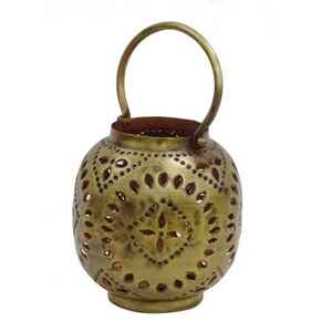 New Antique Filigree Round Gold <b>Hurricane</b> <b>Lantern</b> Beautiful Home & Christmas Decoration - Product Image 6