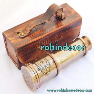 Telescopio marítimo de latón antiguo, visor VINTAGE de cristal SPYGLASS - Product Image 5