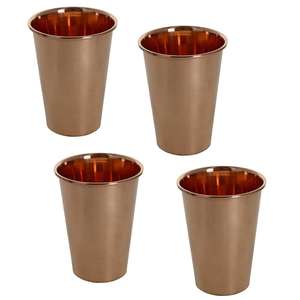 Juego de 4 tazas de mula de Moscú martilladas redondas de cobre puro con mango de latón 1 - Product Image 3