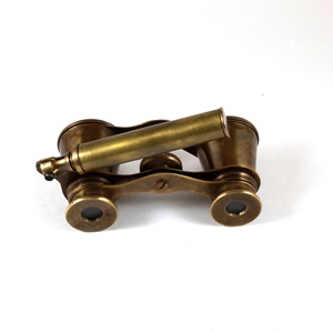 Binocular de latón vintage con acabado antiguo con estuche de cuero estilo náutico para regalos - Product Image 3