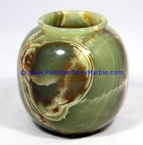 Vases à fleurs en marbre onyx vert foncé - Product Image 6