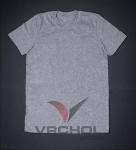 เสื้อยืดคอกลมผ้าฝ้าย100% สำหรับผู้ชายทรงพอดีตัวเสื้อยืดผ้าถักลายพื้นในชั้นเรียน - Product Image 2