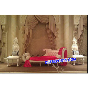 ชุดโซฟาความรักแต่งงานที่สวยงามสีขาวหรูหราเฟอร์นิเจอร์หรูหราเวทีโซฟาสำหรับงานแต่งงาน - Product Image 1