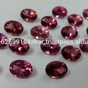Piedra preciosa suelta de turmalina rosa de corte ovalado facetado natural - Product Image 4