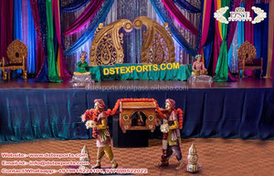 Punjabi colorido boda Mehandi etapa Punjabi Mehandi escenario con Bhangra estatua tradicional de la boda Punjabi Mehandi etapa - Product Image 3