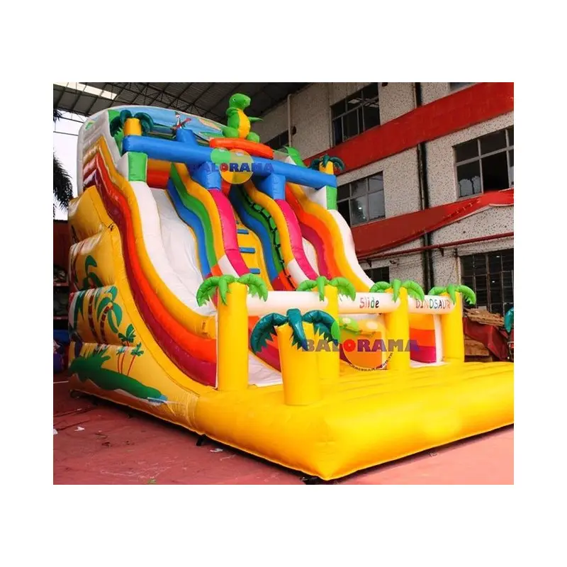 inflatable double slide, giant inflatable slide, inflatable dino slide