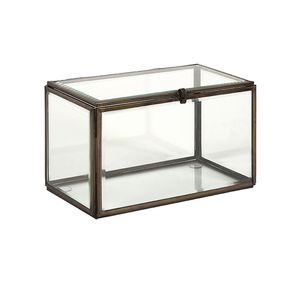 Brass and <b>Glass</b> Square <b>Jewelry</b> <b>Box</b> for Storage and Decoration - Product Image 3