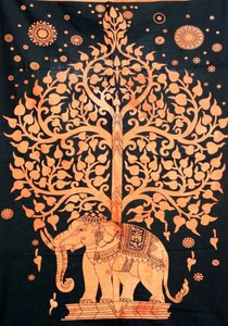 Indien bohème Floral éléphant tapisserie à la main Mandala affiche Hippie Style tenture murale décor à la maison mariage imprimé noël - Product Image 4