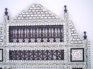 Balai serpillère à perles avec cadre miroir en bois, style arabe (modèle W11) - Product Image 2