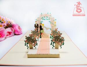 دعوة الزفاف ، الحب عيد الحب 3d تحية بطاقة تحية على شكل حيوانات مع الوردي غطاء تصميم مخصص - Product Image 3