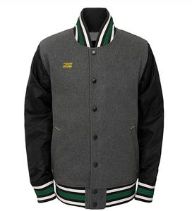 Blouson universitaire en laine de haute qualité, très tendance, avec fermeture éclair, épais, style Letterman, manches en fourrure de mouton, pour homme, grandes tailles, hiver - Product Image 5