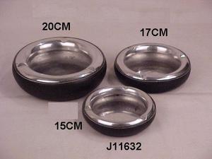 Tazón para servir ensalada de aluminio pulido con espejo, Material de PC esmaltado con superficie exterior de cuero para catering, uso doméstico - Product Image 3