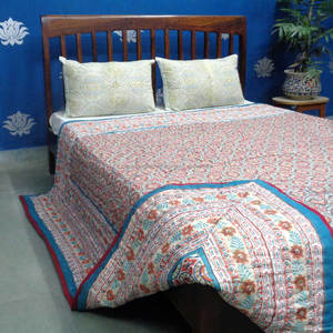 Juego de Cama Gola Chokri de Algodón 100% Hecho a Mano en India, Nuevo, Tamaño Queen, Edredón Estampado, Algodón Orgánico Ecológico para Hotel, Local - Product Image 6