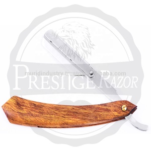 Maquinilla de afeitar recta de acero inoxidable de una sola hoja, mango de madera de seguridad desechable para afeitado de peluquero, cara, cuerpo, Bikini, afeitado para axilas - Product Image 4