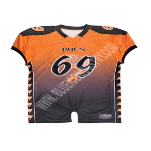 เสื้อฟุตบอลอเมริกันแบบกำหนดเอง ปักลาย Sublimated Tackle Twill พร้อมชื่อที่กำหนดเอง | |   การตัดแบบอัตโนมัติด้วยระบบตัดตามตัวเลขและแบบแปลน - Product Image 2