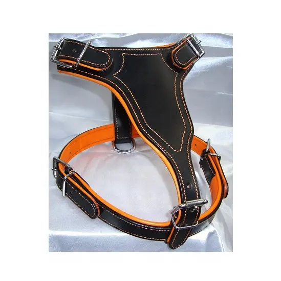 Wholesale Contrast Padded Backing Leather Dog Harness