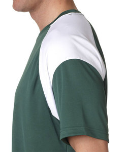 T-shirt personnalisé 100% coton de qualité supérieure pour hommes, rayures à blocs de couleurs respirantes, option grande taille avec conception de logo de sérigraphie - Product Image 3
