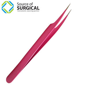 Pinzas para cejas Pinzas de cejas clásicas al por mayor de fábrica Pinzas negras de acero inoxidable puntiagudas inclinadas de 4 estilos - Product Image 1