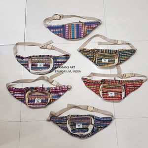 Sacs de taille en coton chanvre multi couleurs sacs de taille en chanvre sacs de taille en coton multi couleurs sacs de taille indiens sacs de chanvre en gros - Product Image 1