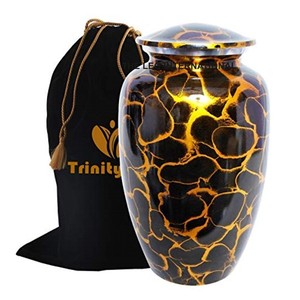 Urna de Cremación para Cenizas Humanas, Artículos Funerarios, Urna Elegante para el Entierro de Cenizas de Adultos, Forma Redonda, Metal - Product Image 1