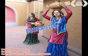 Estatua de la Cultura Punjabi Sonhi Mahiwal, Estatuas Pequeñas de Fibra de Bhangra Punjabi, Estatua Tradicional de la Cultura Punjabi de Bhangra, EE. UU., Reino Unido - Product Image 3