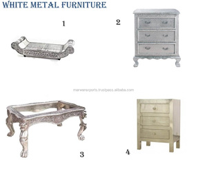 Pieds de meubles en métal blanc - Product Image 2