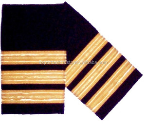 Parche de Epaulete de Cuero y Tela Oxford para Piloto OEM, Insignia de Rango de Dos Rayas Doradas, Trenza de Alambre Dorado Francés al por Mayor, Hecho a Mano - Product Image 3