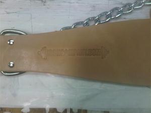 <b>Heavy</b> Training Workout Cowhide Leather Lifting Dipping Belt Stainless Steel <b>Chain</b> Gloves for Gym Workouts Sports-City GLOVES - Product Image 3