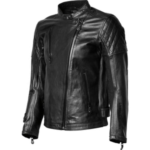 Blouson de motard en cuir véritable pour homme, classique, à la mode - Product Image 2