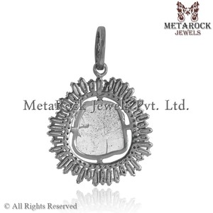 เพชรเหลี่ยมใส Slice เพชรแฮนด์เมด925เงินสเตอร์ลิงออกแบบเสน่ห์จี้เครื่องประดับผู้ผลิต - Product Image 3