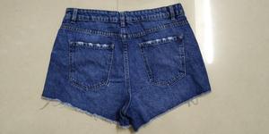 กางเกงขาสั้นเอวสูงสำหรับผู้หญิงทรงสกินนี่แบบลำลองฟอกระบายอากาศได้ดีมีกระดุมทรงสกินนี่ผ้าฝ้าย100% ฤดูใบไม้ร่วง - Product Image 5