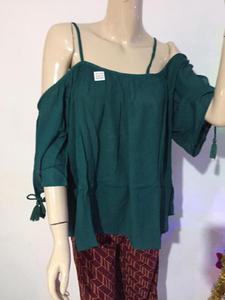 เสื้อแขนยาวมีระบายสำหรับผู้หญิงเสื้อเบลาส์แขนยาวเปิดไหล่เสื้อเบลาส์2019ฤดูร้อน - Product Image 2