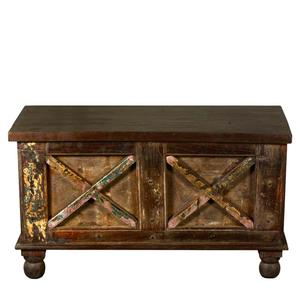 โต๊ะกาแฟทรงตู้เก็บของไม้รีไซเคิลแบบเรียบง่าย รุ่น Double X - Product Image 2