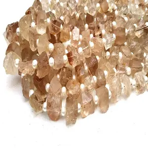 Natural 16 Pieces Imperial Topaz Gemstone Rough Beads Making Handmade Jewelry Top Quality Untreated Wholesale