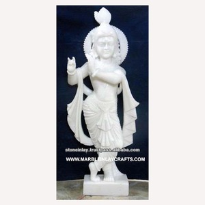 Estatua de Krishna en Mármol Blanco de Makrana - Product Image 1