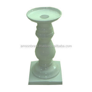 Bougeoir fini brillant blanc Restaurant Table pièce maîtresse bougeoir fait à la main meilleurs produits d'éclairage de qualité - Product Image 1