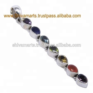 Naturel 925 Sterling Silver Grenat Multi Gemstone Chakra Pendentif Bijoux Belle Mode Bijoux En Argent - Product Image 2