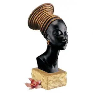 New Design Bronze African Girl Sculpture Female Bust Statue