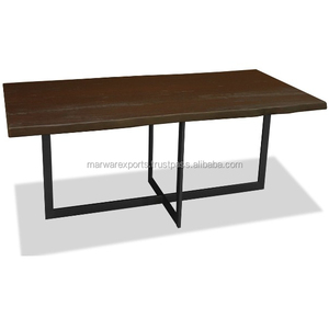 Mesa de comedor de hierro fundido para muebles del hogar Construcción de metal para comedor - Product Image 1
